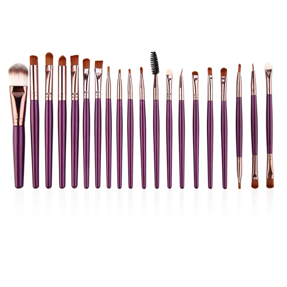 20 stuks cosmetische make-up blush paarse kwast met koffie haar blusher, foundation, poeder