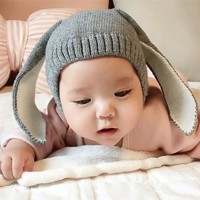 Herfst Winter Peuter Baby Gebreide Warme Muts Schattige Konijn Lange Oor Hoeden Baby Bunny Beanie Caps Foto Props