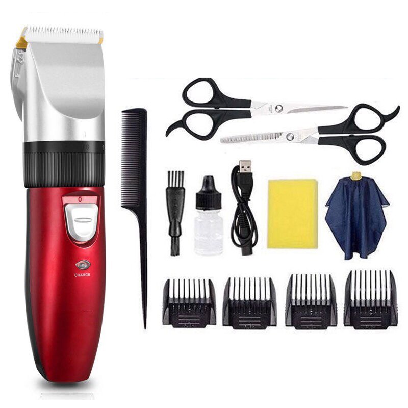 Machine Winkel Clipper Kapper Trimmer Voor Kortharige Mannen Tondeuse Baard Trimmer Professionele Elektrische Scheerapparaat Haar Snijden kapper baardtrimmer tondeuse haar cutting machine barber tools kappers: red set