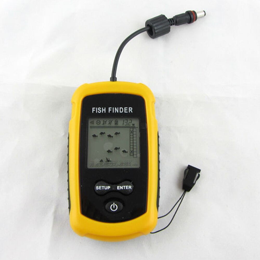 detector de peces portátil sonda Sonar de profundidad transductor de alarma Fishfinder 0,7-100m pesca eco Sounder con pantalla en inglés XNC