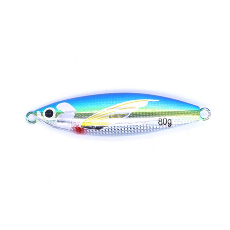 Japan Slow Jigging Lures Lead Fish With Double Hooks 40/60/80/100G Slow Jigs Saltwater Fishing Lure: blue No hook / 40g