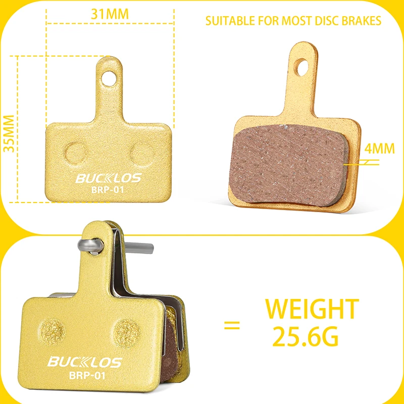 Pastillas de freno de bicicleta a base de cobre BUCKLOS, pastilla de freno de disco hidráulico de bicicleta resistente al desgaste, pastilla de freno de carretera Mtb para B01S B03S B05S MT200