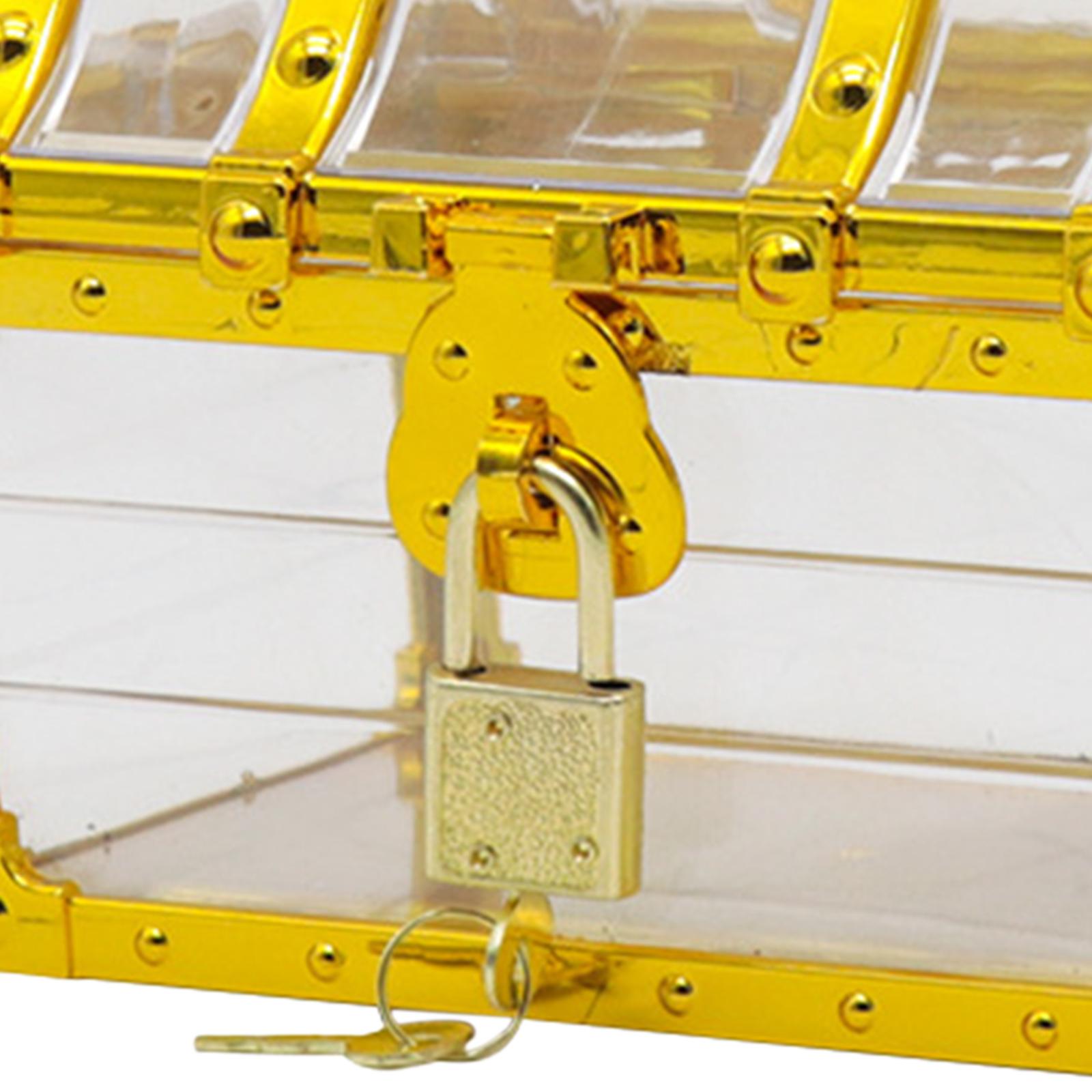 Transparent Pirate Treasure Chest Box for Classroom Rewards Party Prop Style A