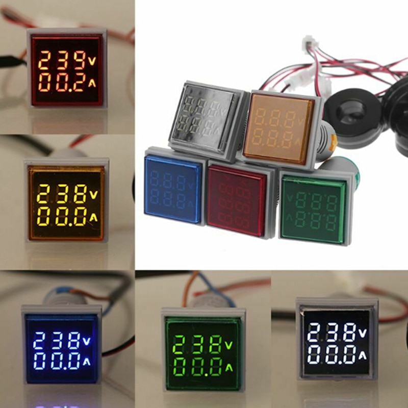 Voltmeter Ammeter Indicator dual display meter Display square digital display Electrical gadgets