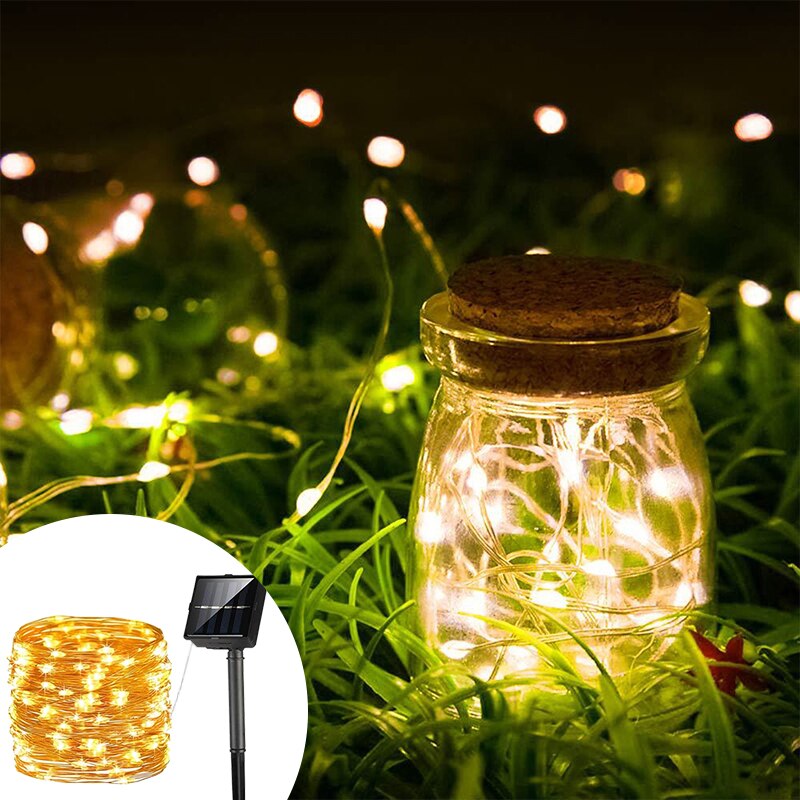 Led Solar Light 10M Led String Voor Kerst Decoratie Kerstverlichting Garland Festoen Solar Led String Light Outdoor