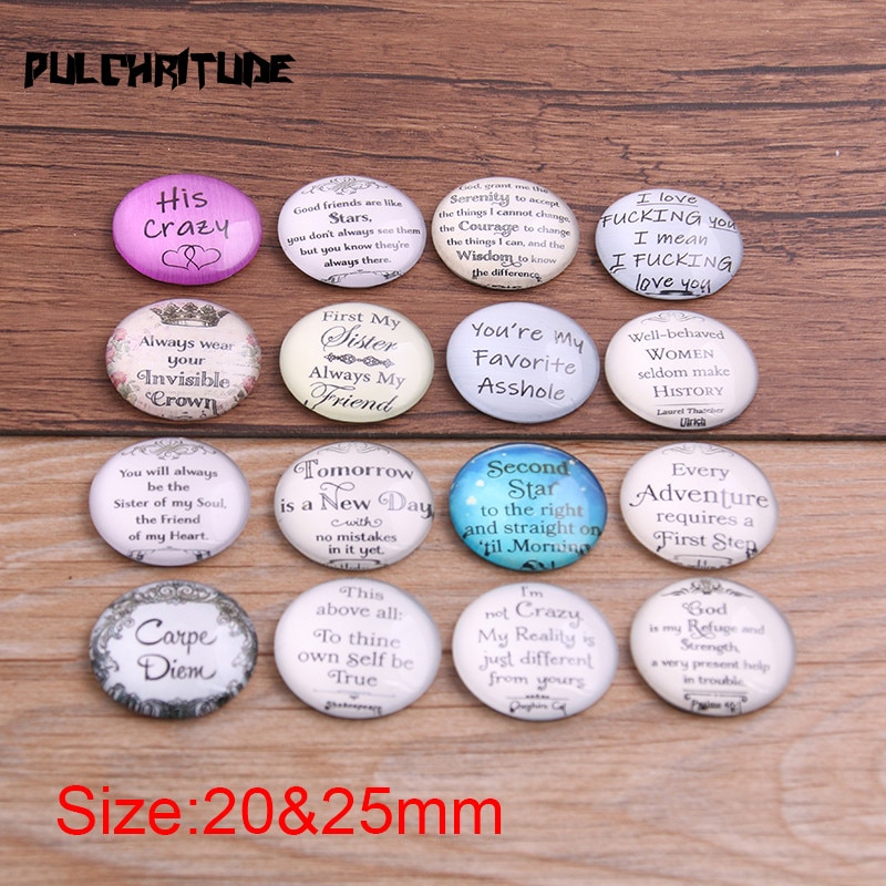 Slumpmässig 6 st blanda engelska bokstäver mönster runt glas cabochon 20mm 25mm kupol platt baksida gör-det-själv smycken att hitta  t6721