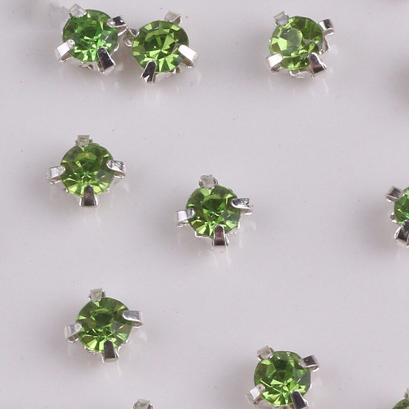 Pulaqi 4mm 100 stks Glas Steentjes Naaien Diamant Vorm Voor Kleding Naald Sticker Op Applique Naaien Voor Kleding bruiloft Decor F: picture color 9