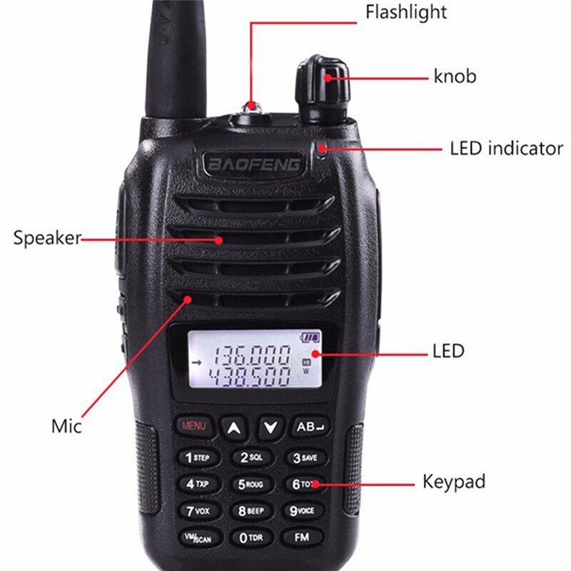 2 Stuks Baofeng BF-B6 Draagbare Walkie Talkie Uv B6 Twee Way Radio Dual Band Vhf/Uhf Woki Toki 5W Fm Radio Transceiver