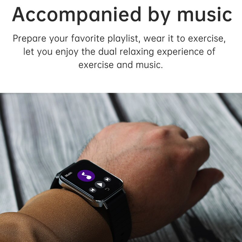 LEMFO T10 Smartwatch - 1.65" Display - Bluetooth 5.0 - Heart Rate & Blood Pressure Monitor - Music Control