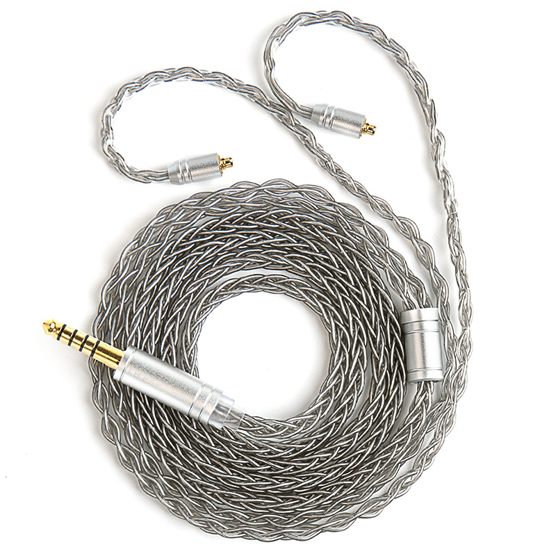 KBEAR ST12 8-core HiFi Oortelefoon 4N OFC verzilverd Verbeterde Kabel 3.5/4.4mm MMCX/0.78mm 2Pin voor Lark Rosefinch KS1: Bruin