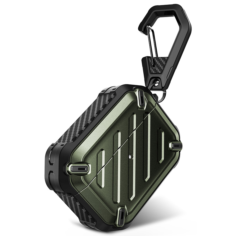 Supcase ub pro til airpods pro-etui) robust beskyttelsesetui med karabinhage til airpods pro: Grøn