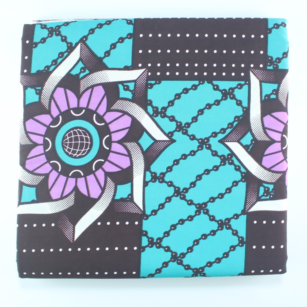African Blue Cotton Fabric Ankara Printed Material Retail Wax African Wax Print Fabric