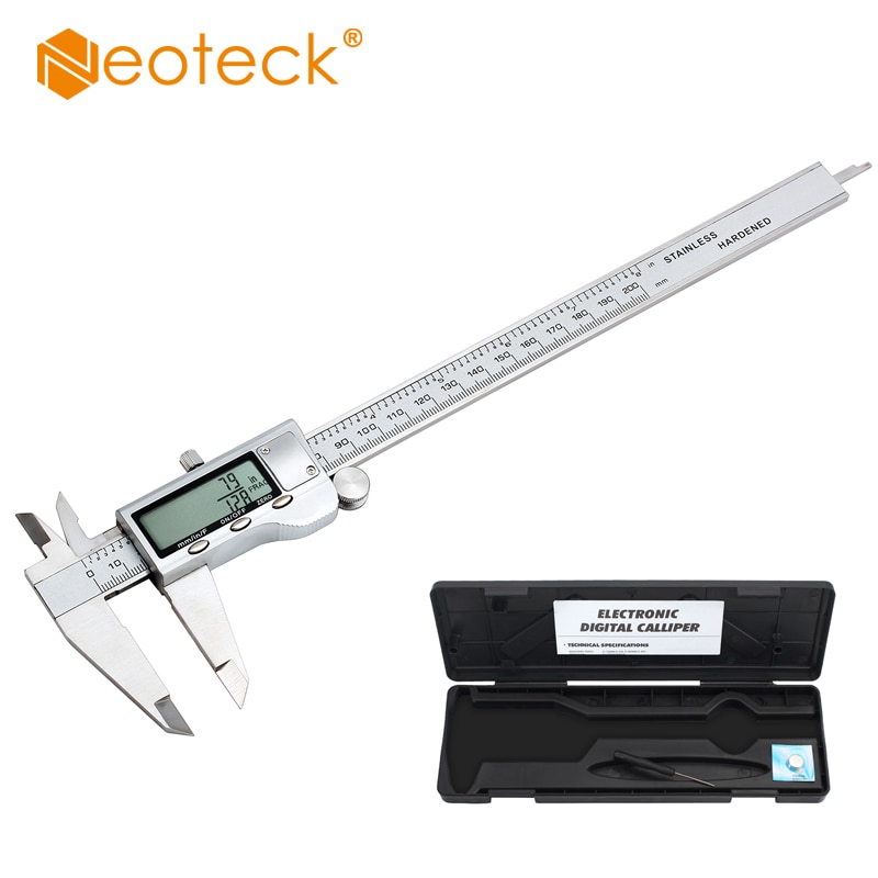 Neoteck Digital Vernier Caliper Feeler Gauge 150mm/6Inch Stainless Steel Electronic Caliper Fractions/Inch/Metric Measuring Tool