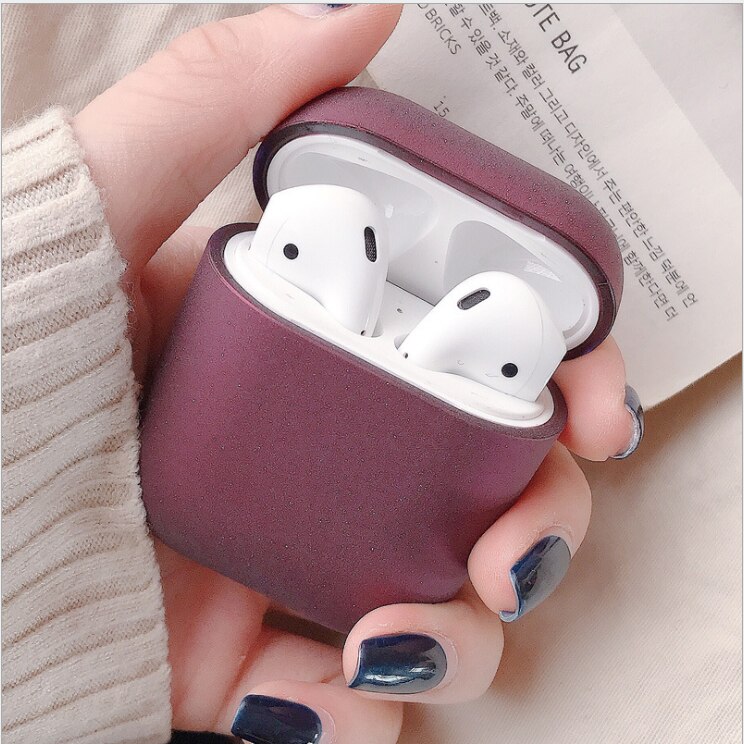 Original For Apple Airpods 1 2 Wireless Bluetooth Earphone Case Colorful Candy For Apple AirPods Pro PC Hard Cute Cover Box Case: Red wine for 1 2