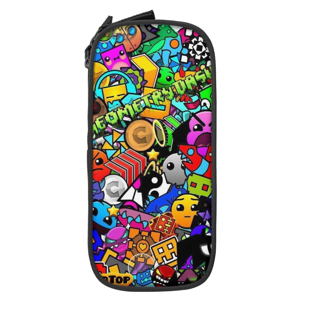 Geometry Dash etui dubbellaags grote capaciteit voor school etui perfecte: HEUBLAUW