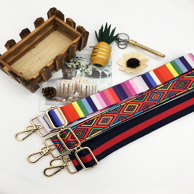 80-145cm nylon Strap women Bohemian Print multi color adjustable replacement bag belt handbag strap bag shoulder strap