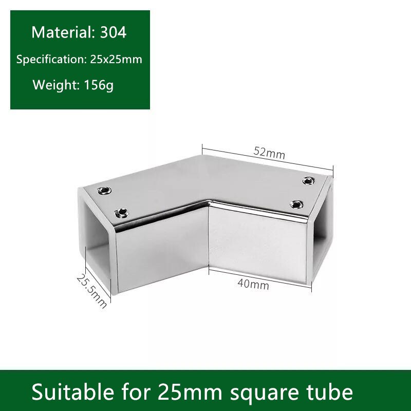 25mm fyrkantigt rör rostfritt stål anslutande hängande klämma t-formad tee 90 135 graders rakt hörn universal fläns säte: 3