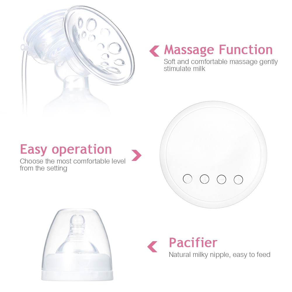 Portable Electric Breast Pump for Infant Baby Safe Dual Mode of Massaging & Pumping 9 Suction Levels Milk Breasting Pumping