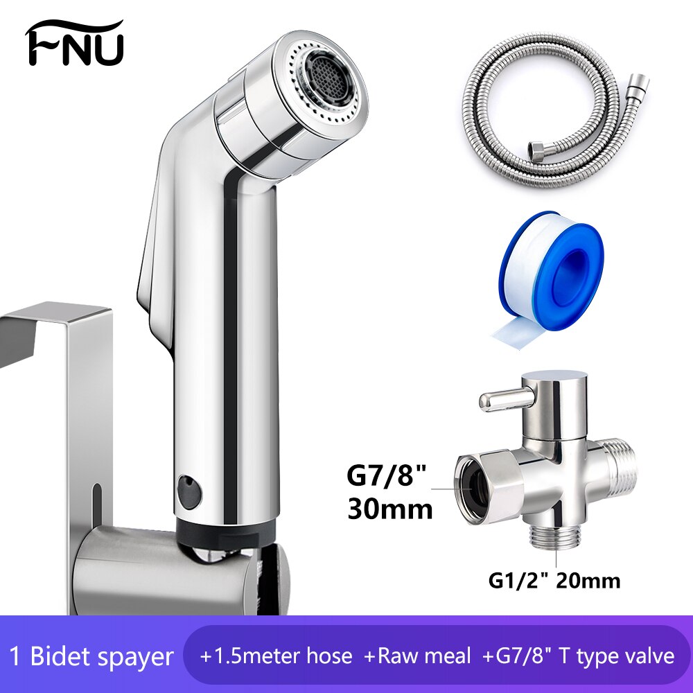 Toilet Handheld Shattaf Bidet Sprayer Shower Head Balcony Cleaning Accessories Shower Faucet Muslim Shower Head Ducha Higienica: with T valve 7-8