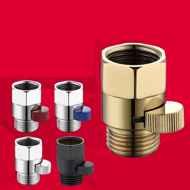 Bathroom Shower G1/2 Inch Brass Junction Water Flow Control Valve Straight-through Shut-off Angle Valve Hand shower quick switch