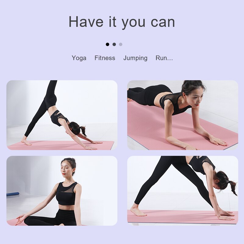 Yoga Mats Widened Thickened Thickness Non-slip 1830*610*6mm Pilates Home Exercises Gym Sports Extra Mat Tasteless Fitness Pad