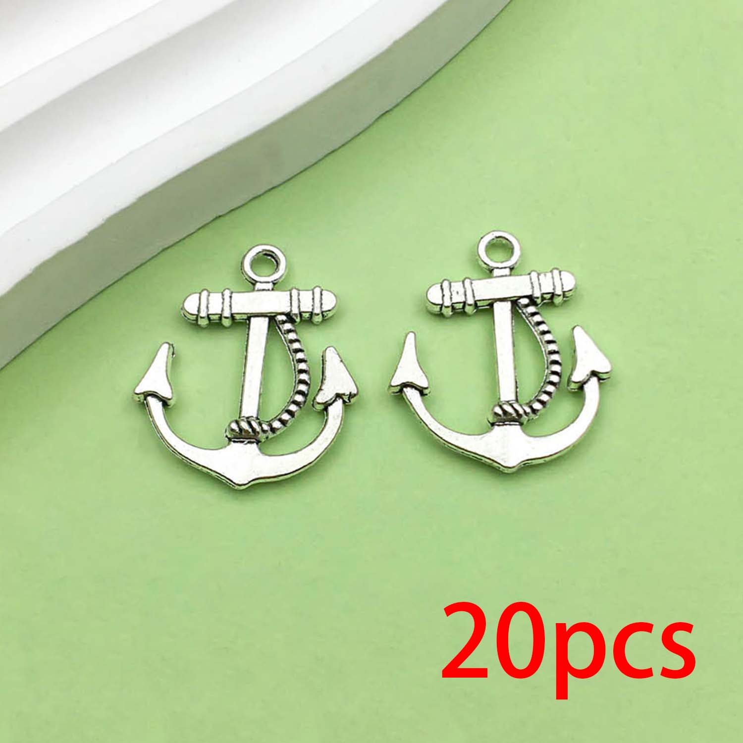 20 piezas colgantes de aleación de Metal con de ancla de barco Vintage plateado antiguo para pulsera DIY, collar, accesorios para hacer joyas: Pistola negra plateada