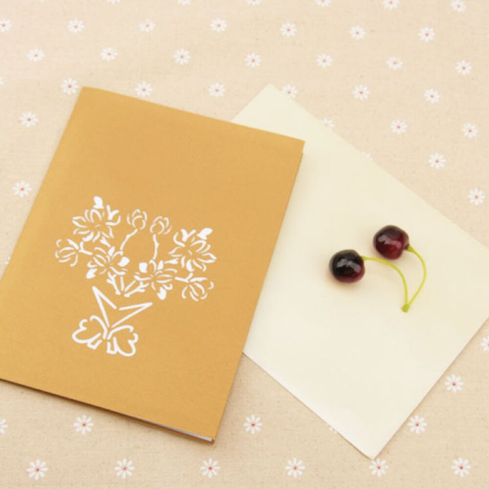 3D Pop Up Cards Flower Bouquet Greeting Card Anniversary Mothers Day Valentine Birthday Christmas Cards For Mom Sympathy