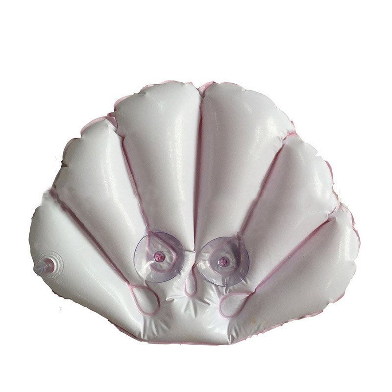 Home Bath Spa Neck PVC Inflatable Bath Pillows Suction Cups Shell Shaped Bathtub Pillow Random Color Bathroom Pillow Headrest