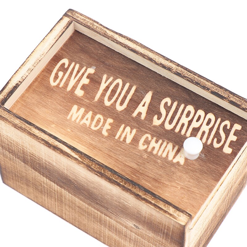 1 PC Prank Toy Funny Scare Box Wooden Prank Spider Hidden in Case Prank-Wooden Scarebox Random Style Joke Toys