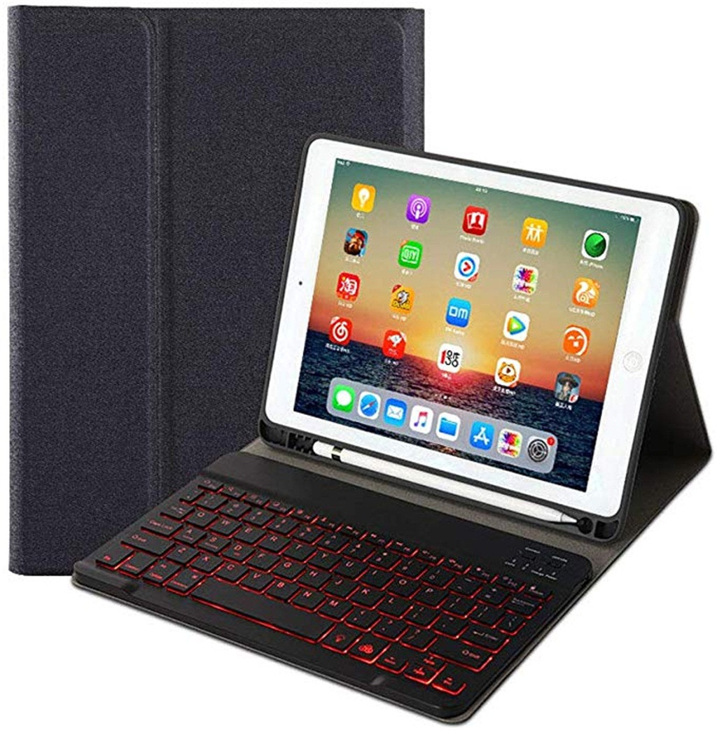 For Apple iPad 7th Gen 10.2" Detachable Bluetooth Keyboard Case Cover Stand/Removable Backlit Bluetooth Keyboard Cover