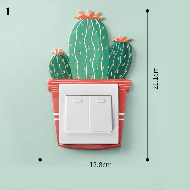 3D Cartoon Animal Switch Sticker Cartoon Room Decor luminous Stickers Home Switch Cover Wall Light Socket Stickers Decoration