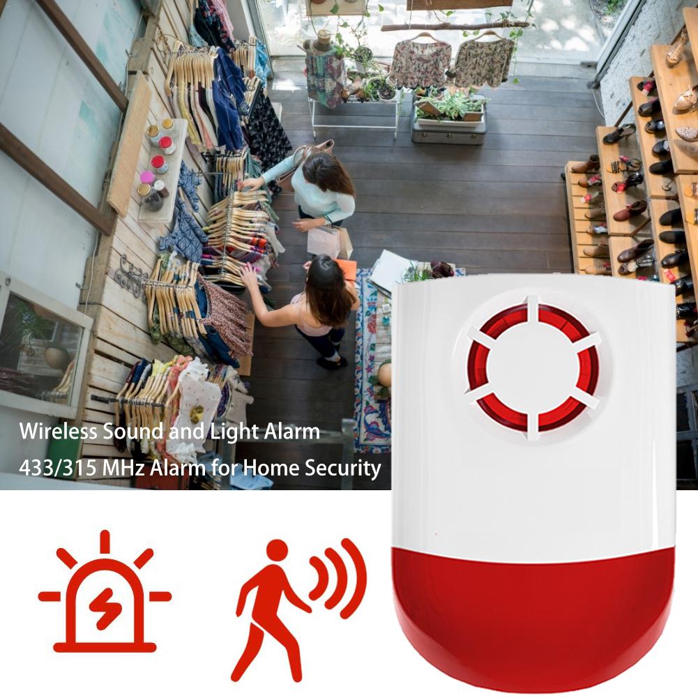 120dB Indoor Outdoor Wireless Flashing Siren Strobe Light Siren Home Alarm Security System For Offices Family Homes Etc