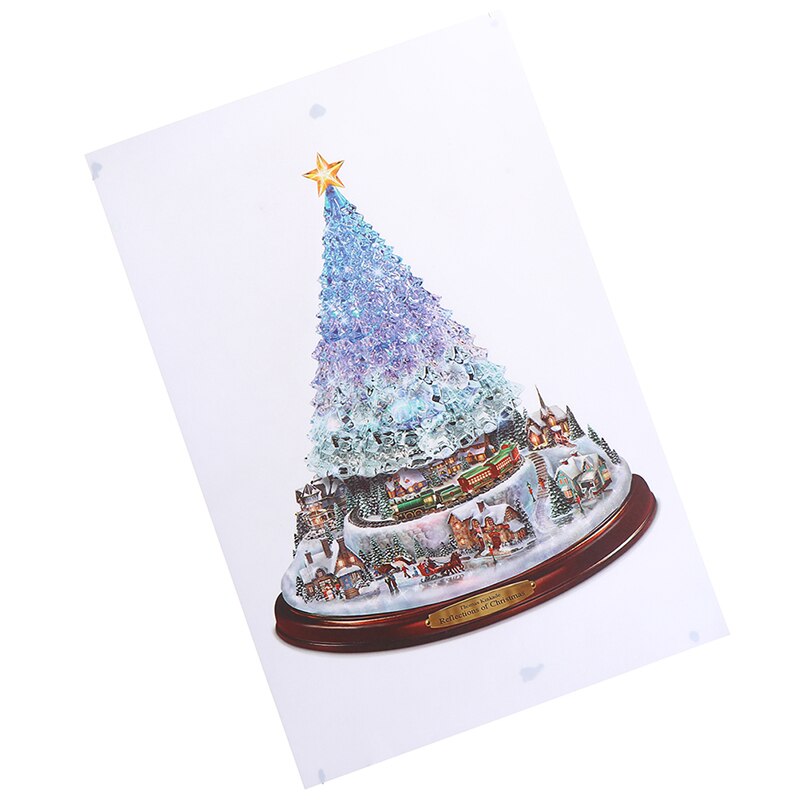 Crystal Christmas Tree Wall Stickers Self Adhesive Glass Window PVC Decorations 1 Pcs
