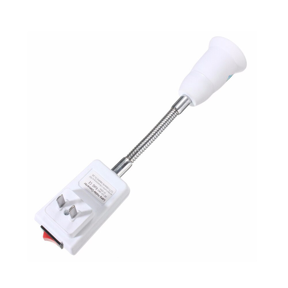E27 lyspære fatning adapter fleksibel forlænger led lampe base kontakt holder dk/us/eu stik