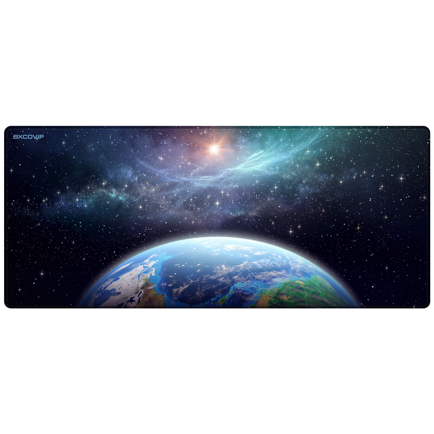 EXCO Spielen-Tastatur-Mauspad, groß, erweitert, für Computer, Büro, große Schreibtischunterlage mit genähtem Rand, rutschfeste Basis für Heim-Laptops: Himmel Blau