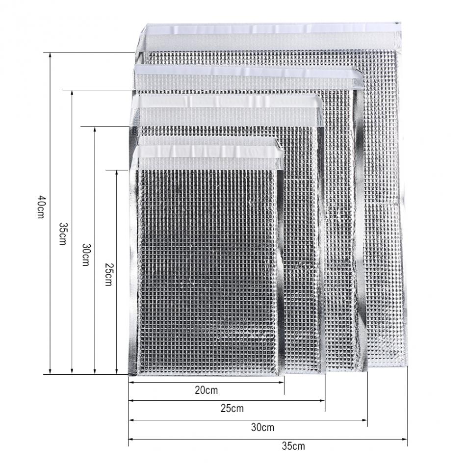 10 Stks/set Aluminiumfolie Geïsoleerde Voedsel Opbergtas Winter Warm Houden Outdoor Picknick Tas Thermische Koeler Fast Food Snack Bag