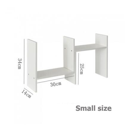H Model MDF Bookshelf Commodity Shelves Simple Multifunction Self Use On Desk Table 2 Sizes Options: Small size