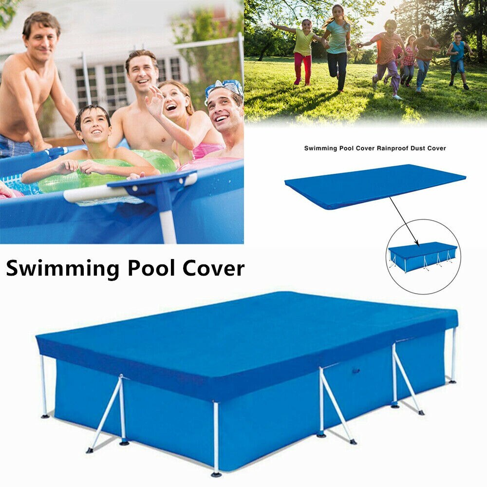 Durable Rectangle Swimming Pool Cover UV-resistant Tarpaulin Rainproof Cloth Summer for Family Swim High Outdoor Pool