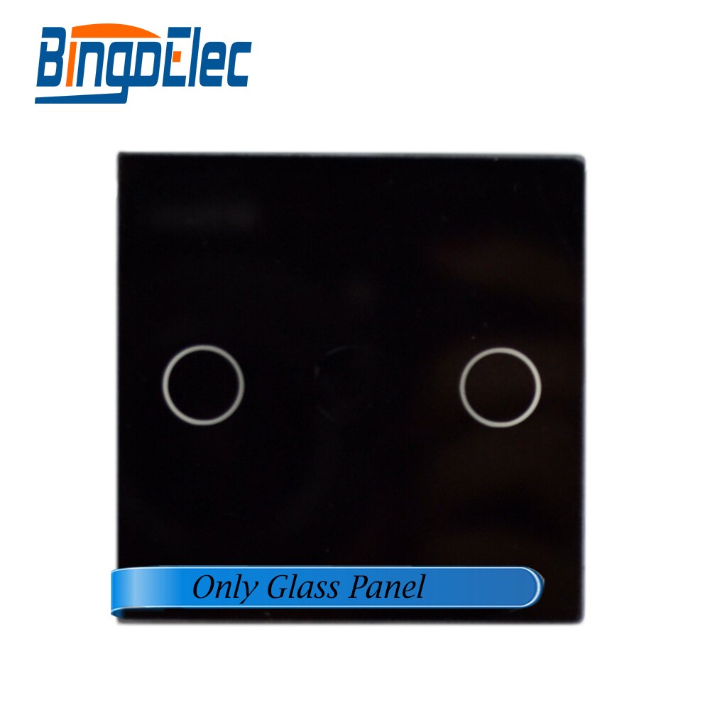 Panel glass, can be used with Bingoelec socket module and any frame, switch module, providing assembly and customization service: 2G Glass Black