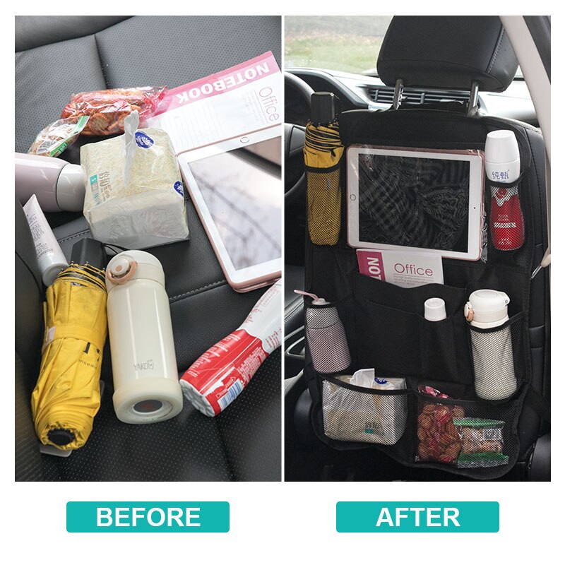 Car Seat Back Organizer Multi-Pocket Storage Bag Tablet Holder Backseat Organizer Automobiles Interior Accessory Stowing Tidying
