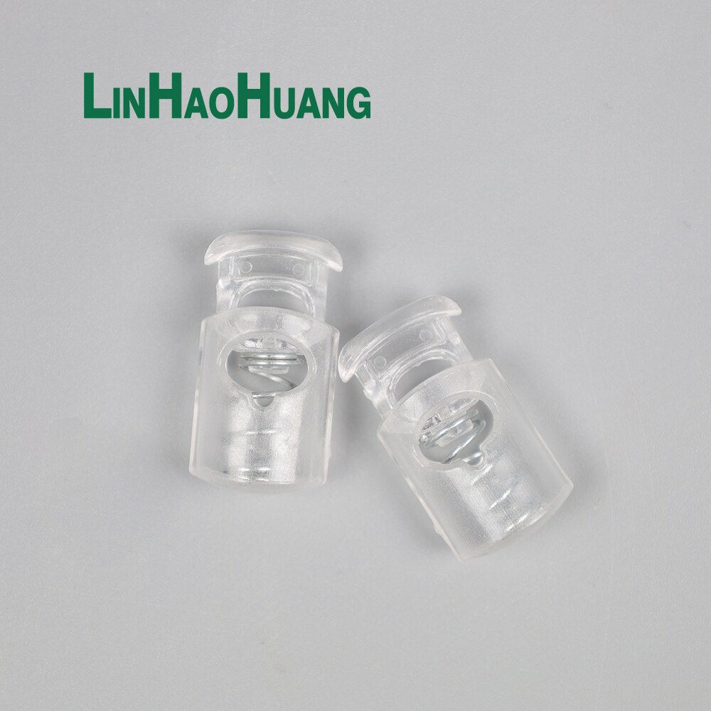 100pcs Cord Lock Plastic Stopper Cord End Toggle Clip Transparent Clear Frost Sportswear Shoelace DIY Bag Parts Accessories