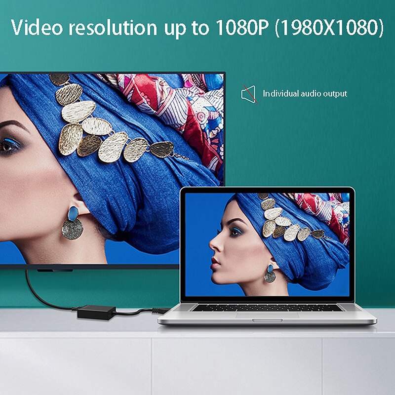 Usb 3.0 Naar Hdmi Adapter, 1080P Video Kabel Drive-Gratis Adapter, Geschikt Voor Personal Computers, laptops, Lcd Tvs (Zwart)