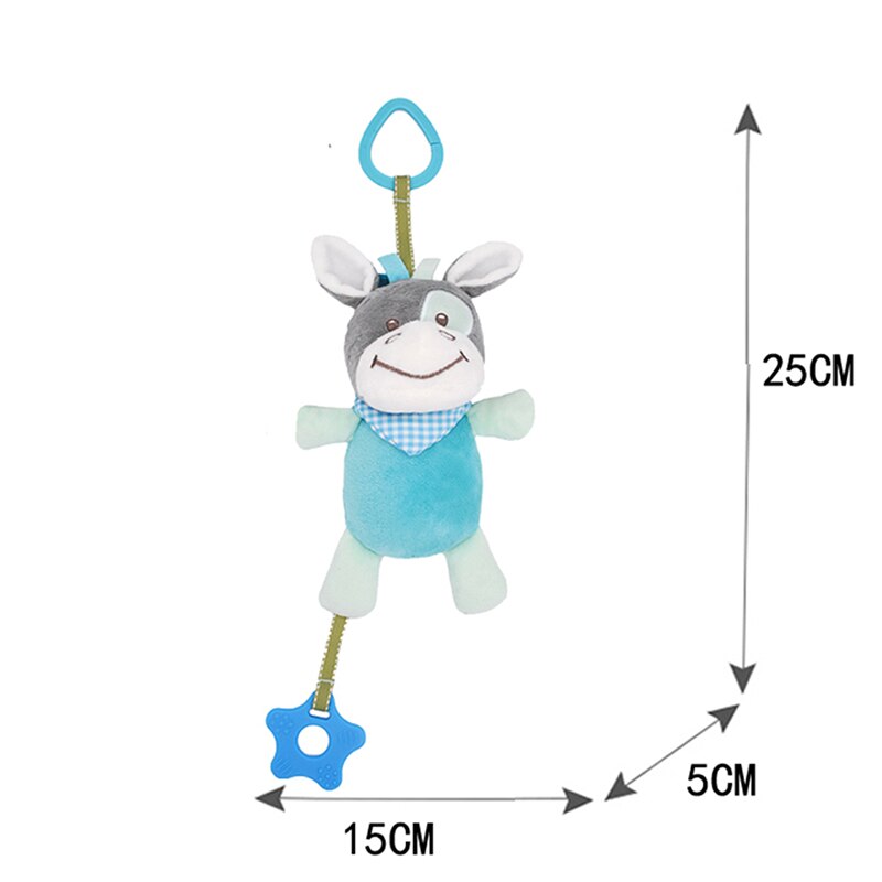 Baby Bijtring Ring Cartoon Dier Patroon Rammelaar Mode Multifunctionele Kinderen Praktische Bijtring: Blue Donkey