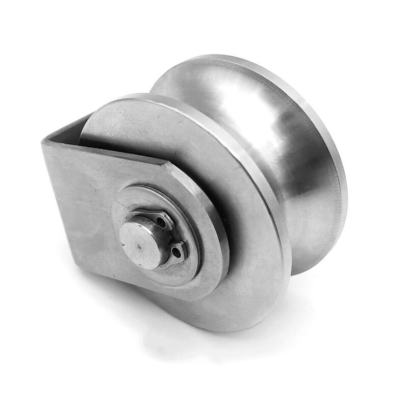 2 Pcs Pulley Block U 304 Stainless Steel Pulley Roller Duplex Bearing Silent Detachable Heavy Duty Grooved Wheel Loading