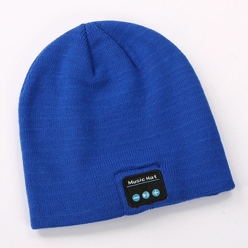 Bluetooth Beanie,Bluetooth Hoed, V5.0 Bluetooth Beanie Hoeden, hand Gratis Draadloze Hoofdtelefoon Beanie Met Bluetooth Speakers Soft Knit: Blauw