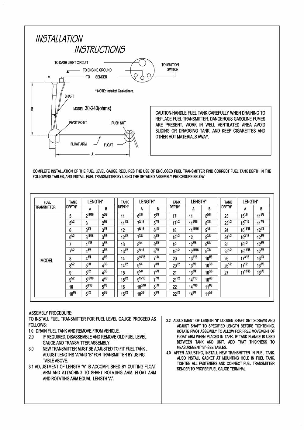 Fuel Level Gauge Sender fuel lever sensor / Sensor For vehicle Fuel Lever Gauge With Fuel Sensor Oil float