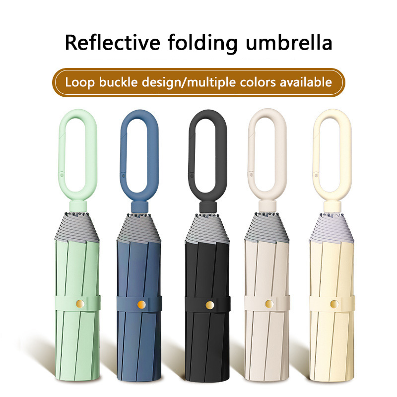 Xiaomi Large Buckle Handle Windproof Strong Reinforced Manual Folding Umbrella For Men woman Safety Travel Reflective Strip