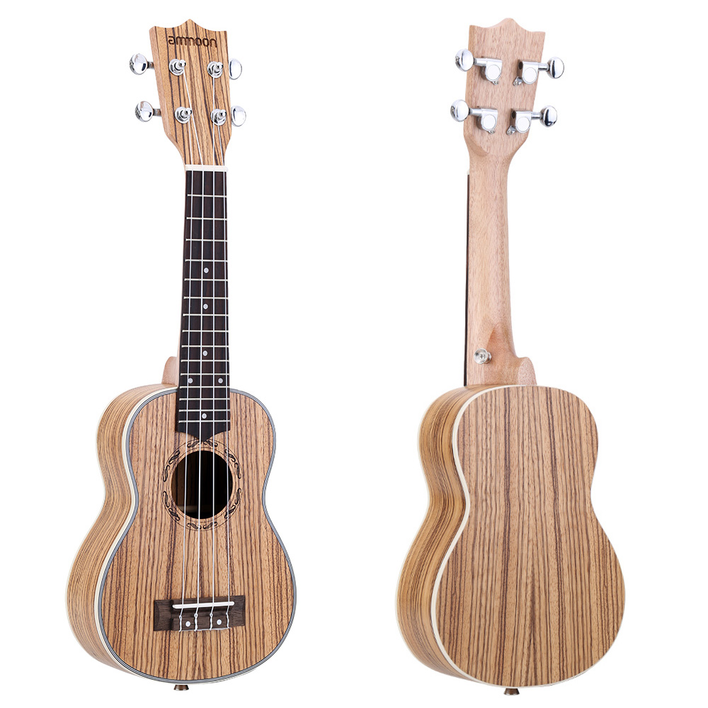 Ammoon-ukelele acústico de 21 pulgadas, instrumento Musical de cuerda, 15 trastes, 4 cuerdas