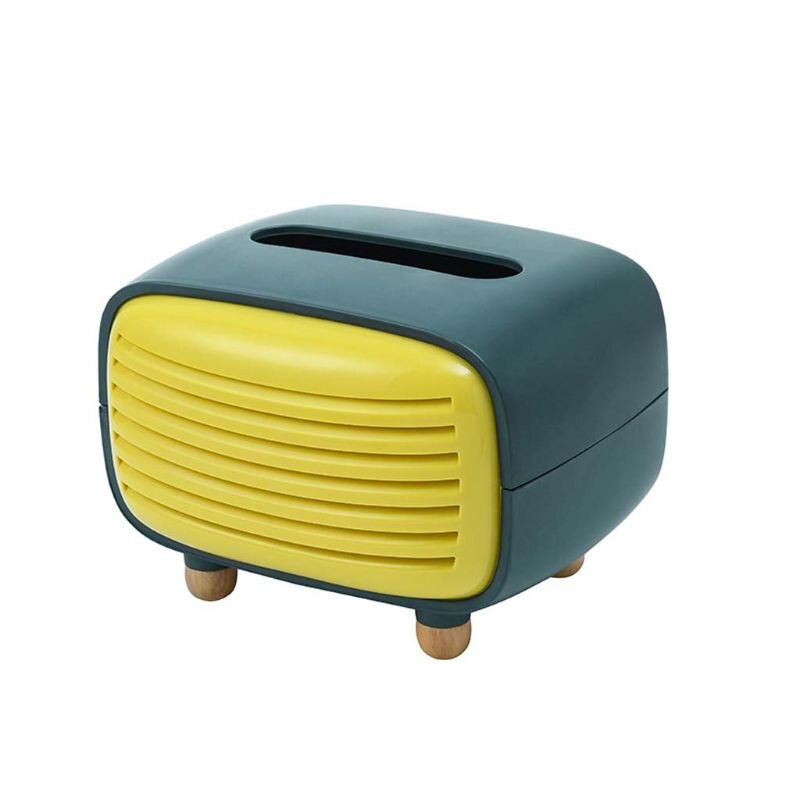 Vintage Radio Facial Tissue Box Cover Napkin Holder Organizer Paper Towel Dispenser Container for Bathroom Car Office Home Decor