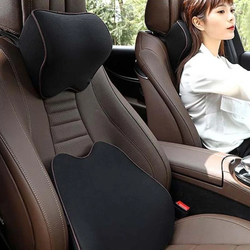 Memory Foam Car Neck Pillow Comfortable Breathable Headrest for Commuters Removable Cover for Travel Office Use